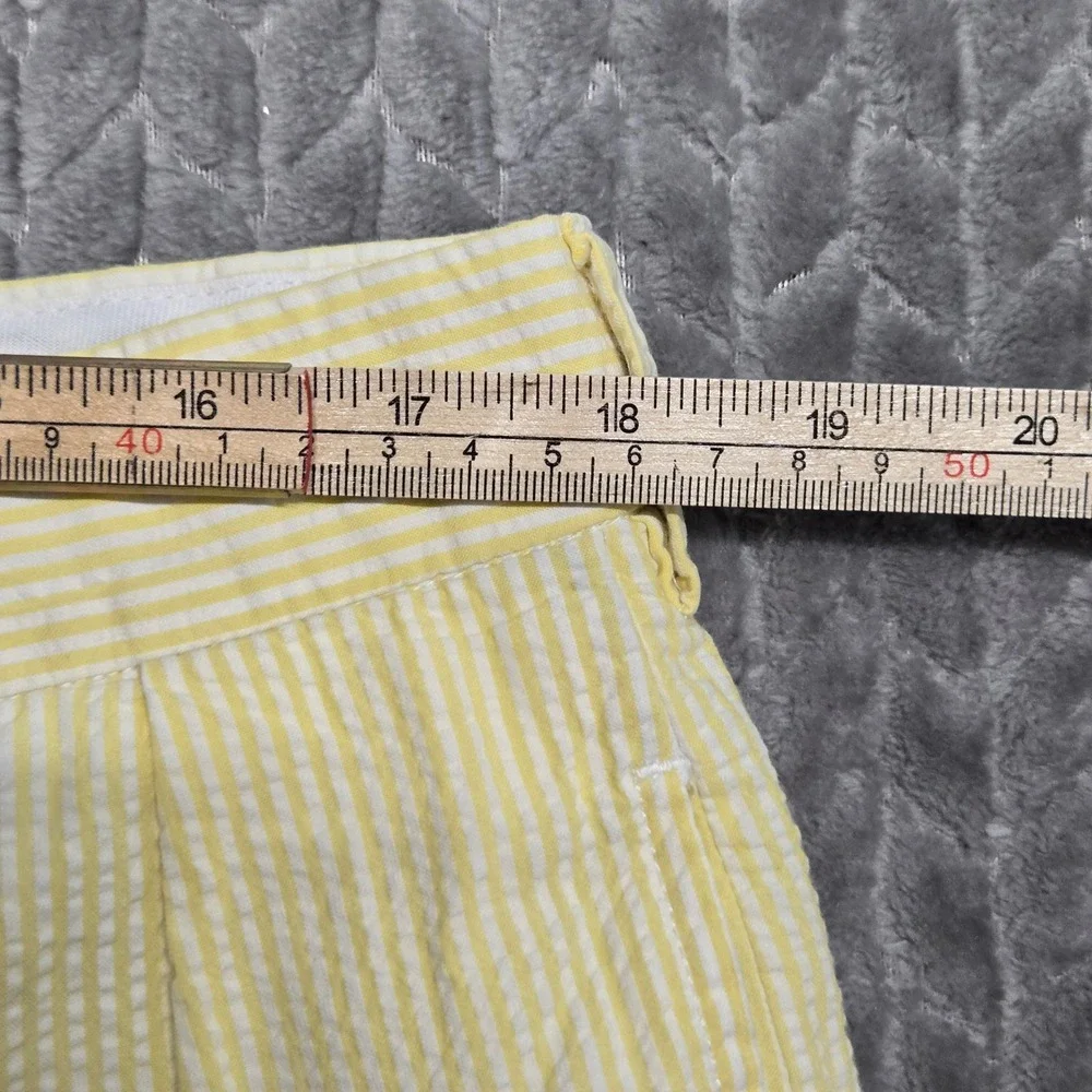 Polo Golf Ralph Lauren Mens 36 Yellow Seersucker‎ Striped Pleated Fairway Shorts